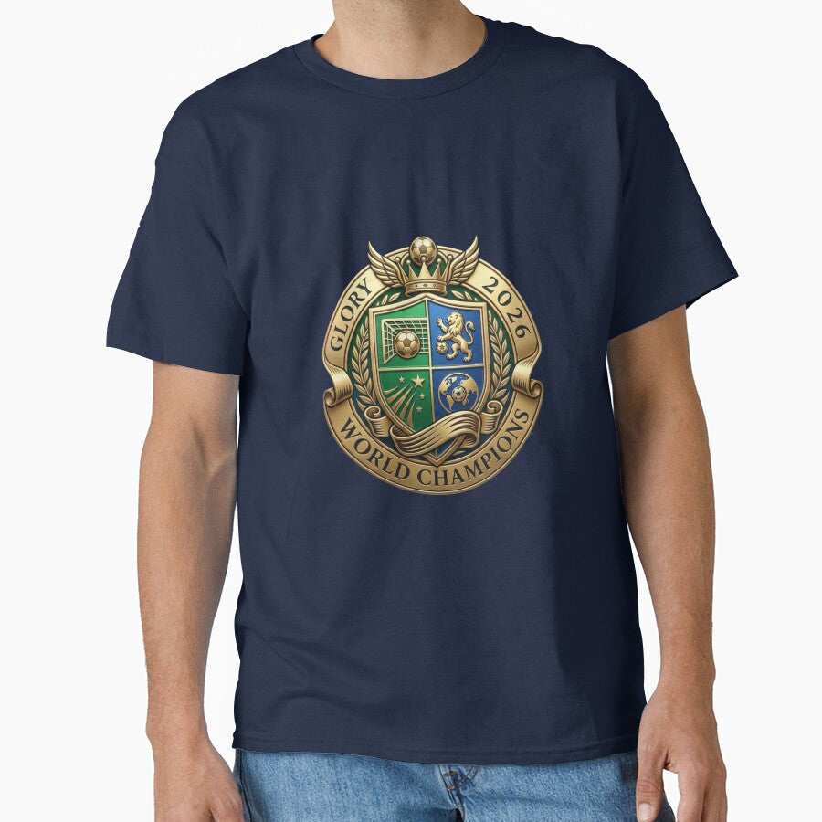 Glory World Champions Soccer Crest - Heraldic Football Emblem by M.Store Unisex T-shirt, Sweatshirt, Hoodie, Long Sleeve Tee - T-Shirt, Sweatshirt, Hoodie