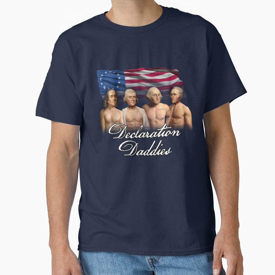 Declaration Daddies - Funny 4th of July Founding Fathers America 250 by snazzyseagull Unisex T-shirt, Sweatshirt, Hoodie, Long Sleeve Tee - T-Shirt, Sweatshirt, Hoodie