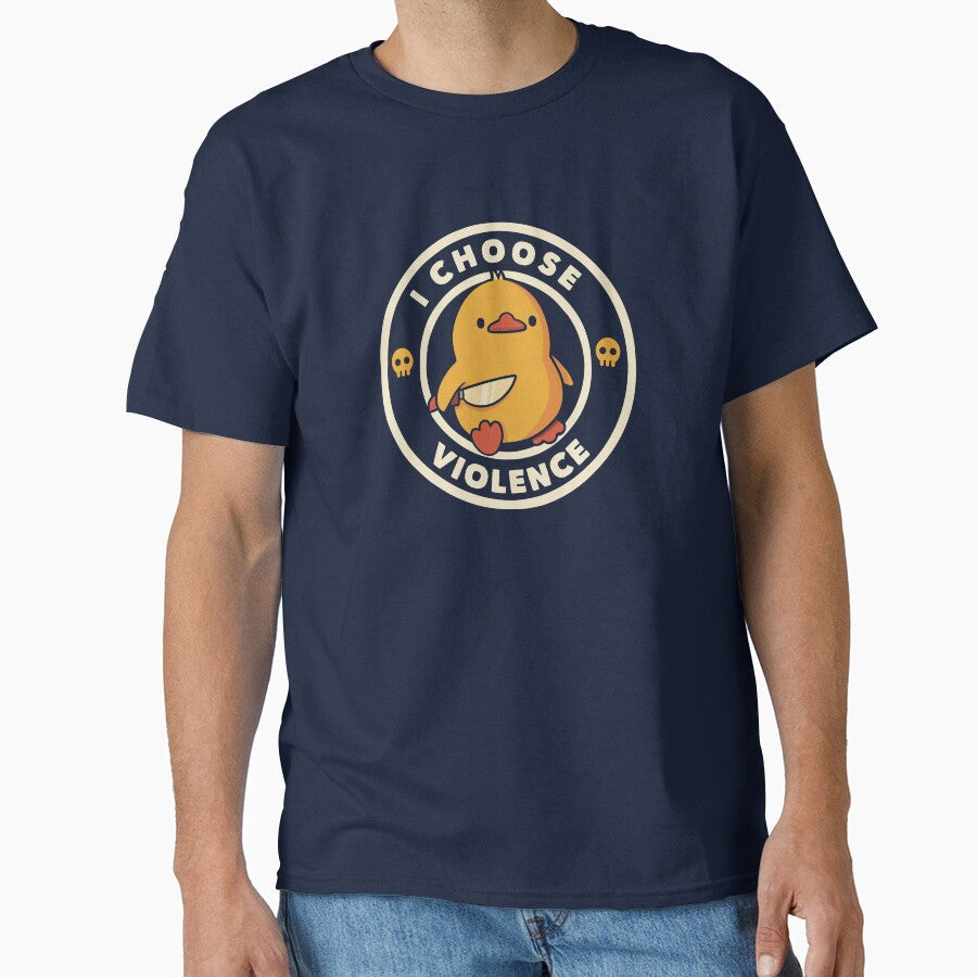 I Choose Violence Funny Duck by Tobe Fonseca by Tobe Fonseca Unisex T-shirt, Sweatshirt, Hoodie, Long Sleeve Tee - T-Shirt, Sweatshirt, Hoodie