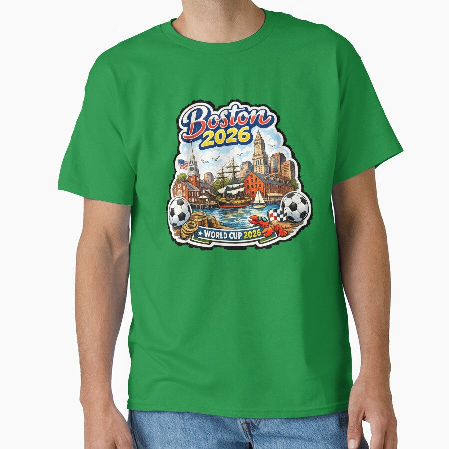 Boston 2026 Historic Soccer by Modefissi Unisex T-shirt, Sweatshirt, Hoodie, Long Sleeve Tee - T-Shirt, Sweatshirt, Hoodie