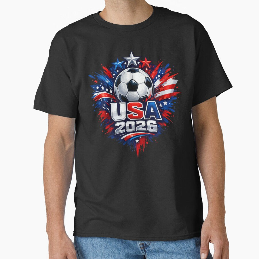 Red White Blue Soccer Vibes 2026 USA by XYZ Studio Unisex T-shirt, Sweatshirt, Hoodie, Long Sleeve Tee - T-Shirt, Sweatshirt, Hoodie