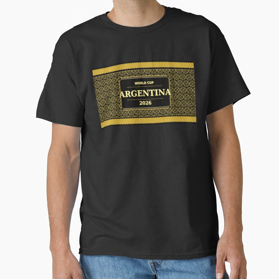 Argentina Football Fan 2026 Black Gold Luxury   Defending Champions by BrickByDream Unisex T-shirt, Sweatshirt, Hoodie, Long Sleeve Tee - T-Shirt, Sweatshirt, Hoodie