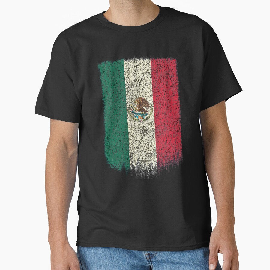 Mexican Flag Shirt Mexico Flag T shirt Grunge Retro Design by cgocgy Unisex T-shirt, Sweatshirt, Hoodie, Long Sleeve Tee - T-Shirt, Sweatshirt, Hoodie