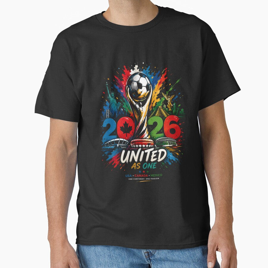 United As One Soccer 2026 Design by Simo Studio Unisex T-shirt, Sweatshirt, Hoodie, Long Sleeve Tee - T-Shirt, Sweatshirt, Hoodie