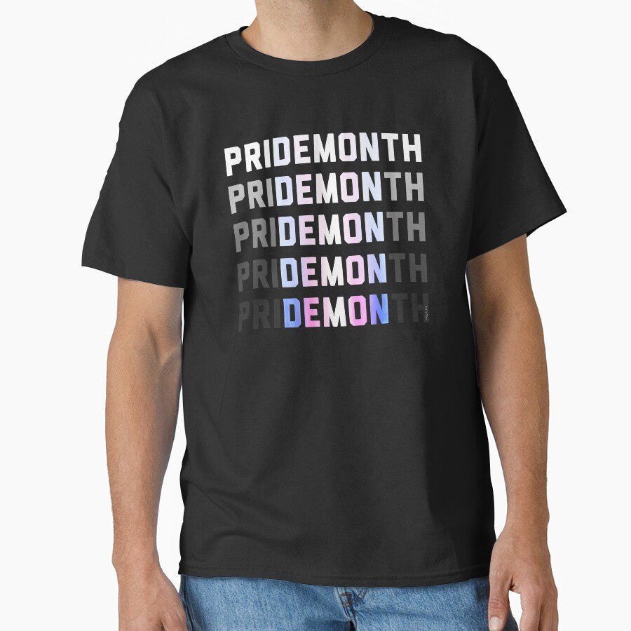 PriDEMONth trans by Art by Veya Unisex T-shirt, Sweatshirt, Hoodie, Long Sleeve Tee - T-Shirt, Sweatshirt, Hoodie