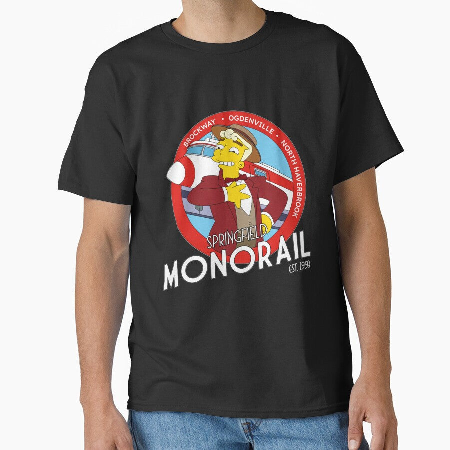 Springfield Monorail Lyle Lanley Cartoon Logo Meme by CMSenseiStore Unisex T-shirt, Sweatshirt, Hoodie, Long Sleeve Tee - T-Shirt, Sweatshirt, Hoodie