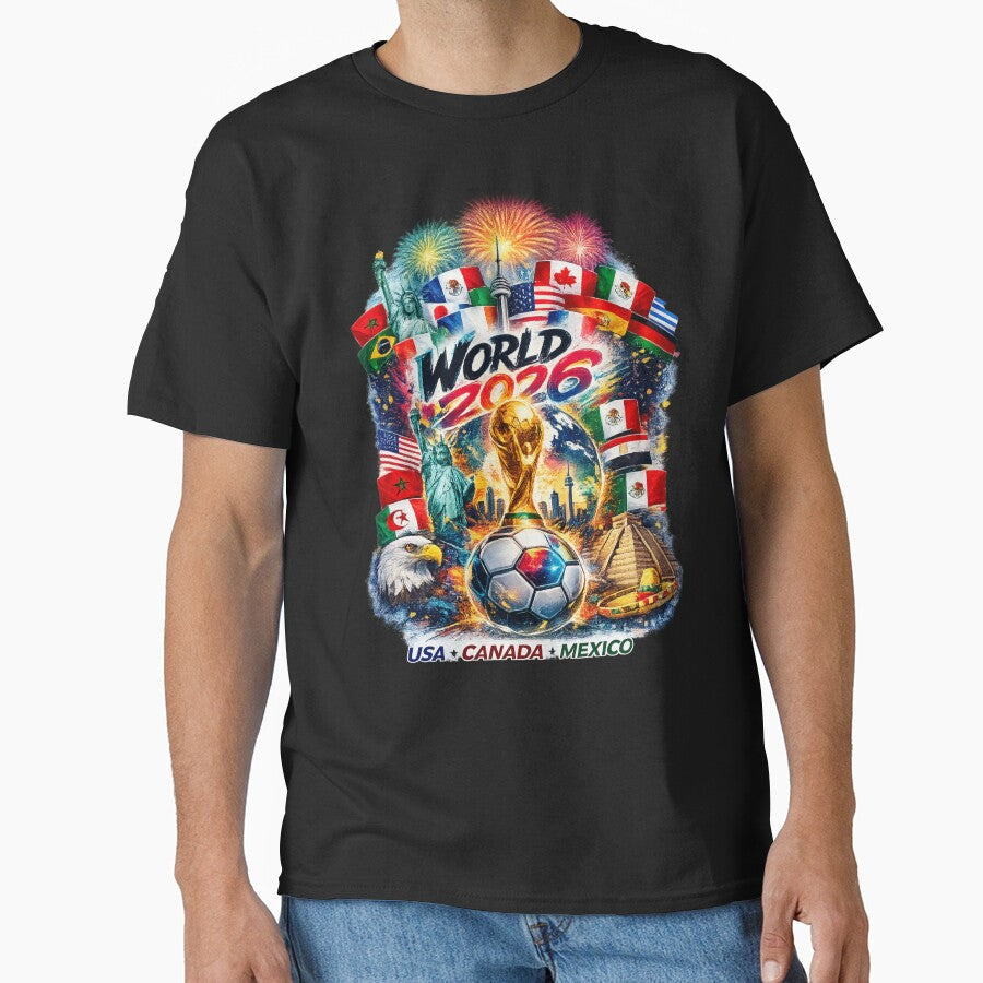 2026 World Cup USA CANADA MEXICO by Dsn-art-1hicham Unisex T-shirt, Sweatshirt, Hoodie, Long Sleeve Tee - T-Shirt, Sweatshirt, Hoodie