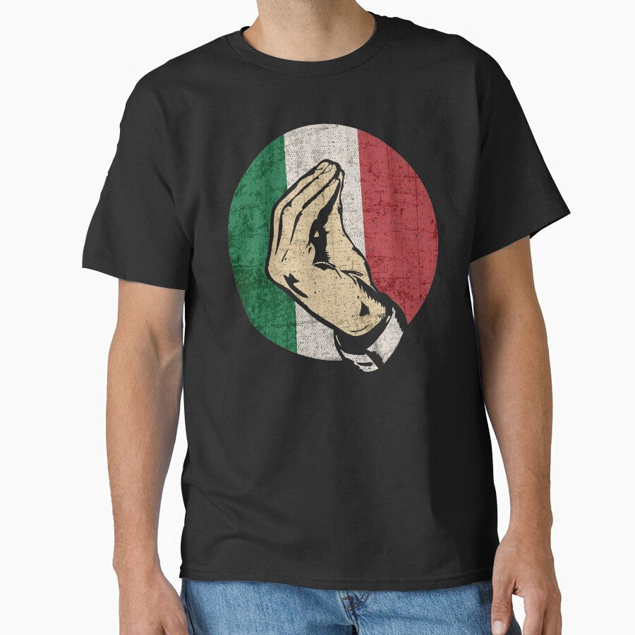 Italian Hand Gesture Sing Language Funny Italy Flag Vintage by alenaz Unisex T-shirt, Sweatshirt, Hoodie, Long Sleeve Tee - T-Shirt, Sweatshirt, Hoodie