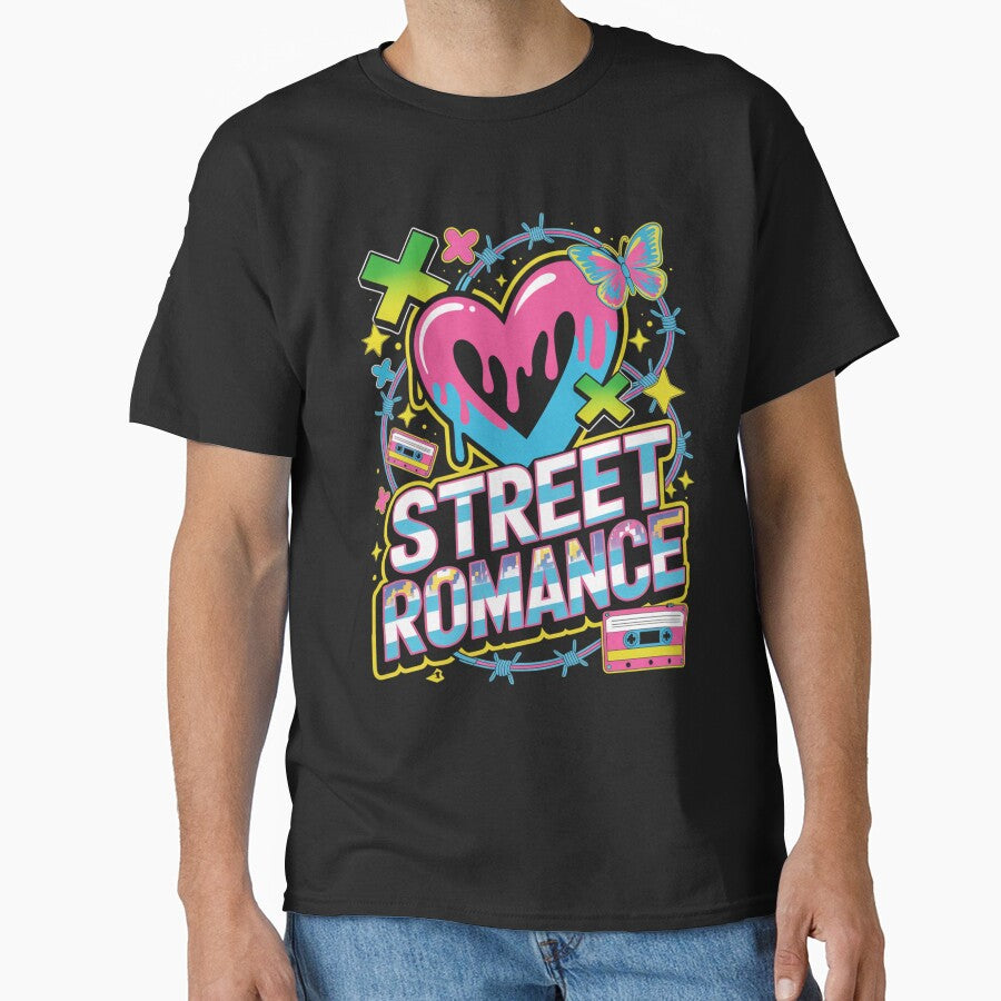 Street Romance 90s Dripping Heart Cassette Tape Barbed Wire Valentine's Day by DarylWelsh2024 - T-Shirt, Sweatshirt, Hoodie