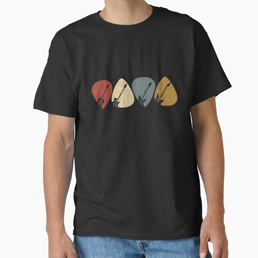 Guitar Pick Gift For Guitarist Retro Vintage Short Sleeve T-Shirt by GYMPursuit Unisex T-shirt, Sweatshirt, Hoodie, Long Sleeve Tee - T-Shirt, Sweatshirt, Hoodie