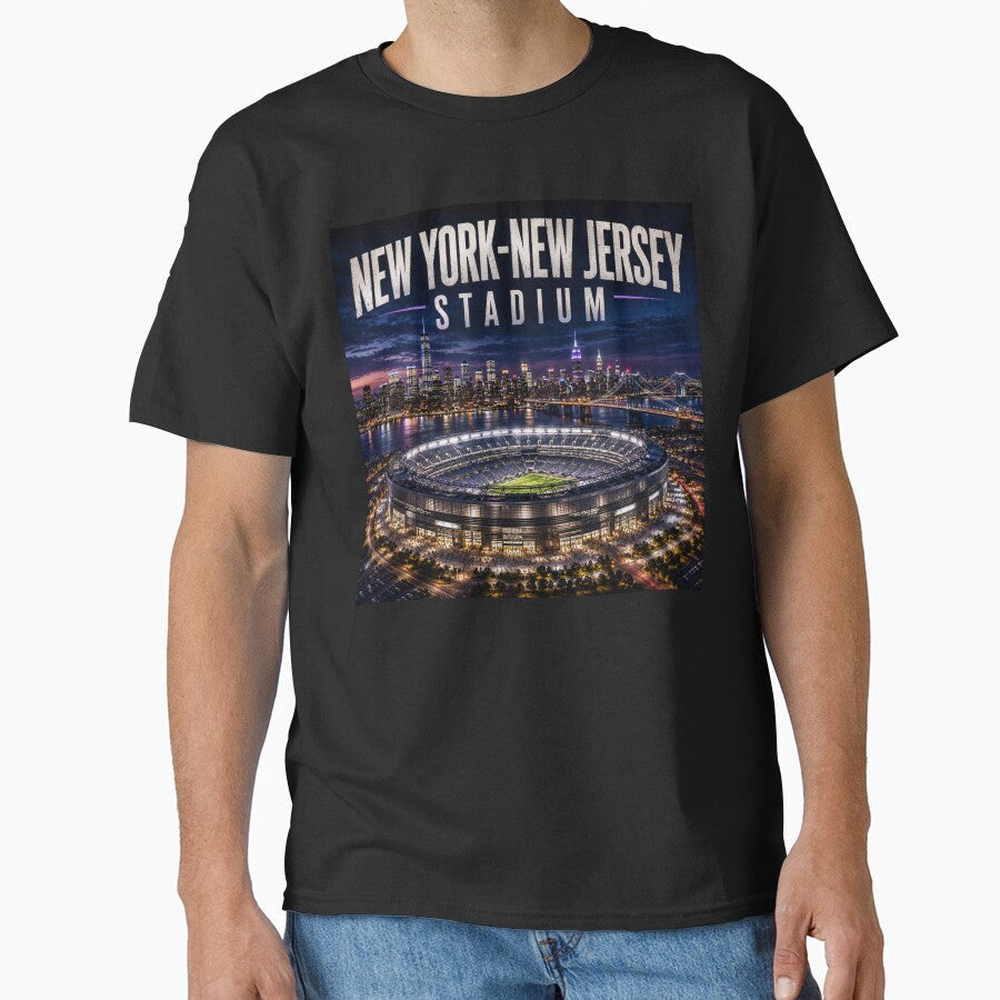 NEW YORK-NEW JERSEY Cinematic Stadium Edition by globetrottergfx Unisex T-shirt, Sweatshirt, Hoodie, Long Sleeve Tee - T-Shirt, Sweatshirt, Hoodie