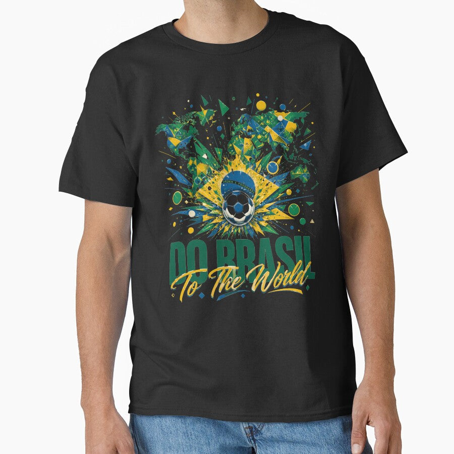 DO BRASIL To The World Brazil Soccer Graphic | Brazilian Football Fan Art | World Cup 2026 Inspired by rebuZZ-Apparels-The Minimalistic Buzz - T-Shirt, Sweatshirt, Hoodie