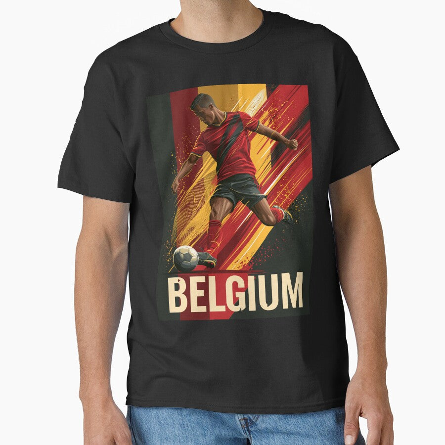 Belgium Soccer by StudioRedKoala Unisex T-shirt, Sweatshirt, Hoodie, Long Sleeve Tee - T-Shirt, Sweatshirt, Hoodie