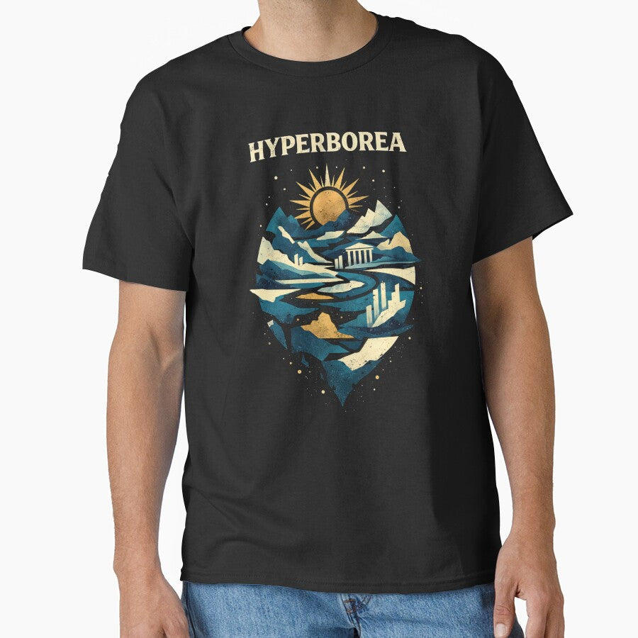 Hyperborea Mythic Lost Civilization Art by Retr0Tshirts Unisex T-shirt, Sweatshirt, Hoodie, Long Sleeve Tee - T-Shirt, Sweatshirt, Hoodie