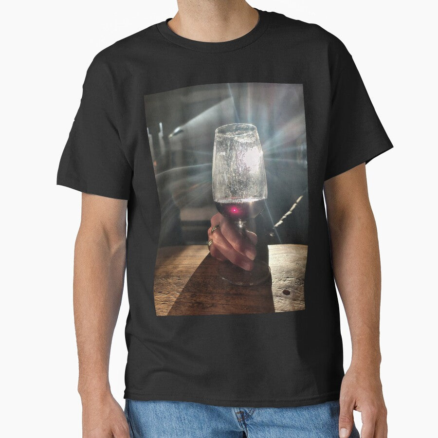 Red Wine Glass in Moody Light by MagpieSprings Unisex T-shirt, Sweatshirt, Hoodie, Long Sleeve Tee - T-Shirt, Sweatshirt, Hoodie