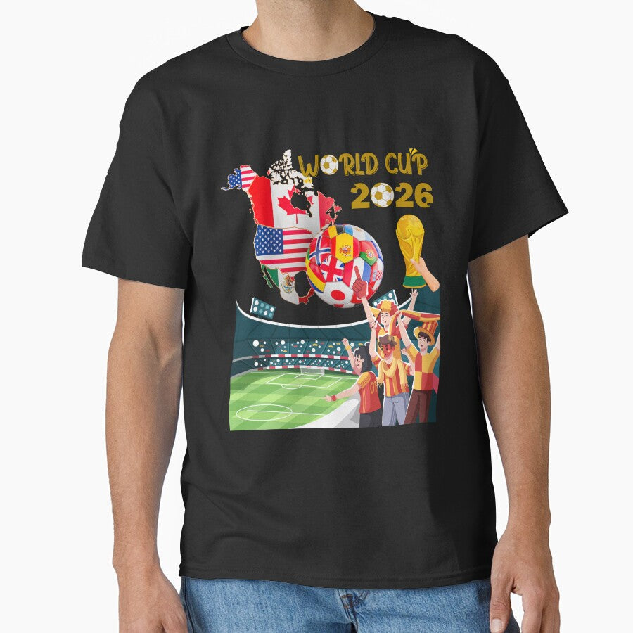 World Cup 2026 Soccer Shirt, North America Football Tournament Tee, United States Canada Mexico 2026 Stadium Fan Gear, International Soccer Soccer Ball Graphic by E20STUDIO - T-Shirt, Sweatshirt, Hoodie