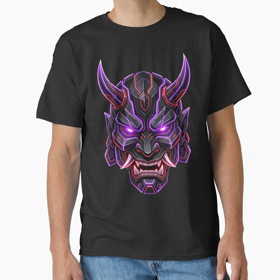 Cyber Oni Mask (Streetwear Style) by Stickersdevelop Unisex T-shirt, Sweatshirt, Hoodie, Long Sleeve Tee - T-Shirt, Sweatshirt, Hoodie