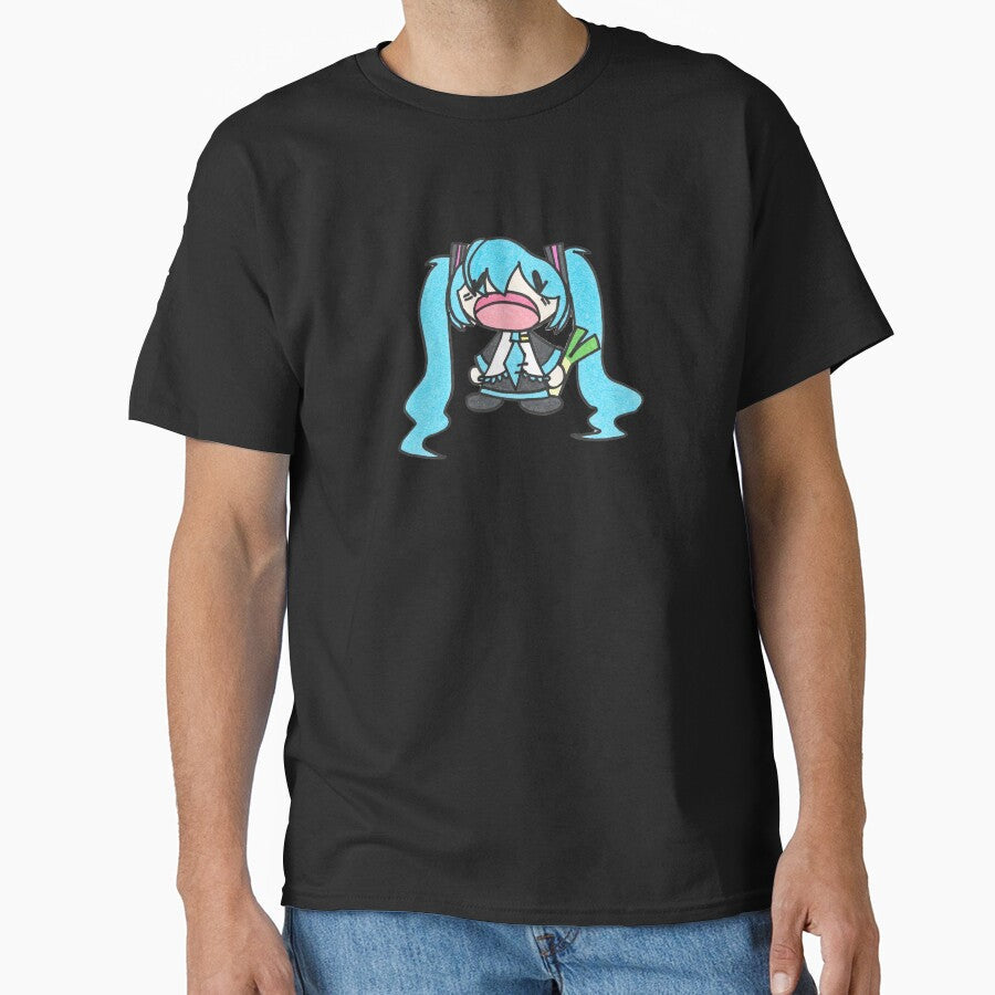 Funny Chibi Expression Of Hatsune Miku Sitting by thedgareky Unisex T-shirt, Sweatshirt, Hoodie, Long Sleeve Tee - T-Shirt, Sweatshirt, Hoodie