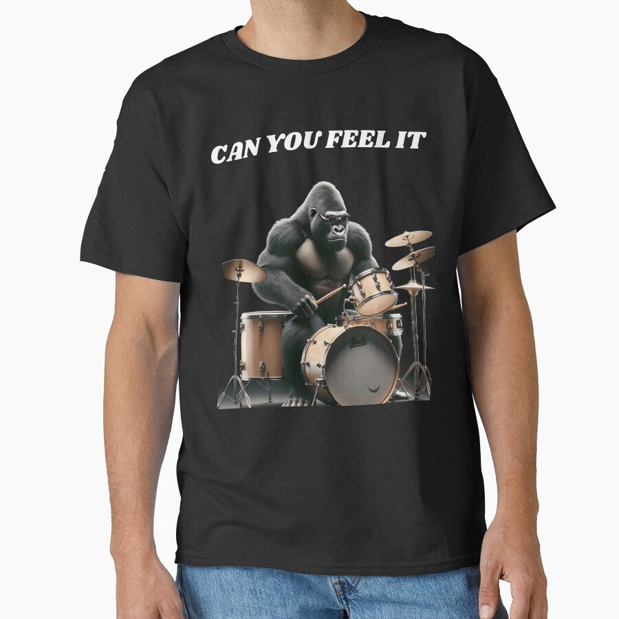Cool Gorilla Drummer by TeeTown Treasure Unisex T-shirt, Sweatshirt, Hoodie, Long Sleeve Tee - T-Shirt, Sweatshirt, Hoodie