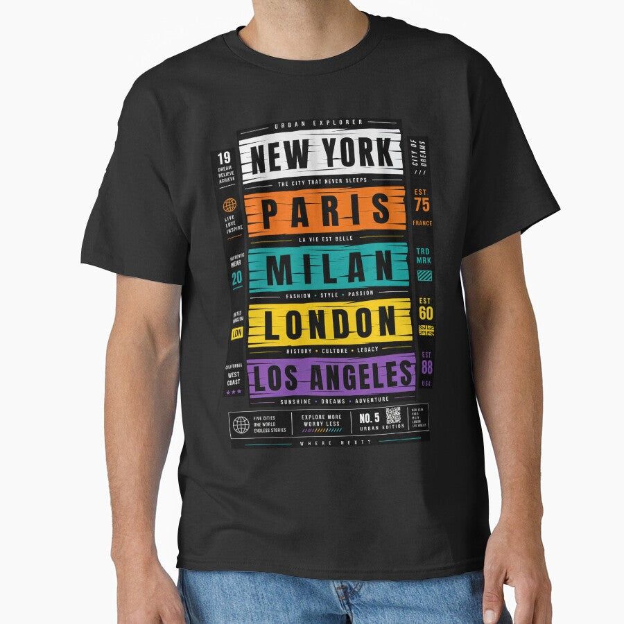 New York City Paris Milan London Los Angeles Street Wear Urban Style by KLERIKSTORE Unisex T-shirt, Sweatshirt, Hoodie, Long Sleeve Tee - T-Shirt, Sweatshirt, Hoodie
