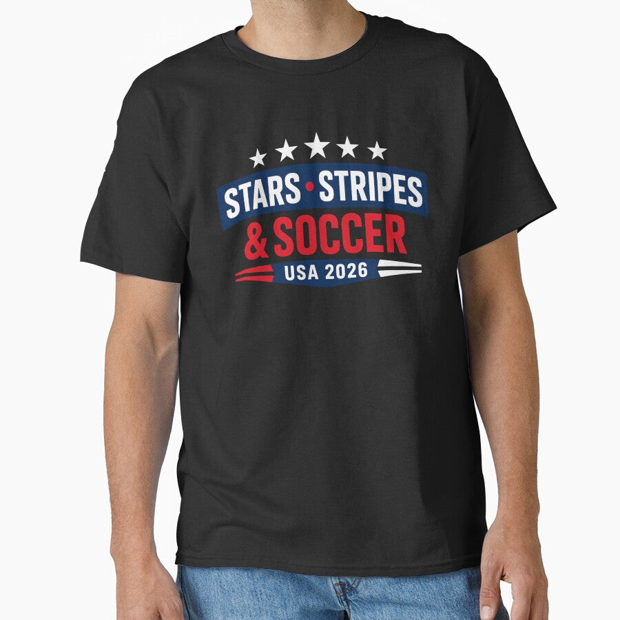 STARS. STRIPES & SOCCER. Football Soccer World Cup USA 2026 by PerfectMatch Unisex T-shirt, Sweatshirt, Hoodie, Long Sleeve Tee - T-Shirt, Sweatshirt, Hoodie