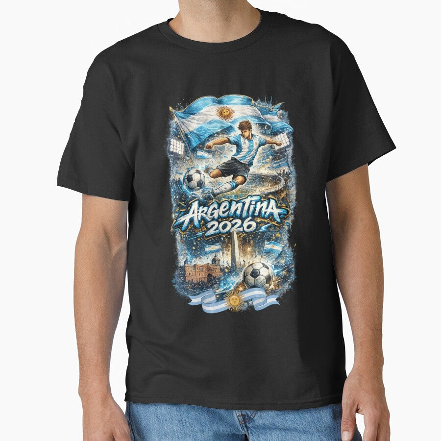 Argentina Football 2026 Street Graffiti  Champion Fan Merchandise ver 1 by CosmicNook1 Unisex T-shirt, Sweatshirt, Hoodie, Long Sleeve Tee - T-Shirt, Sweatshirt, Hoodie