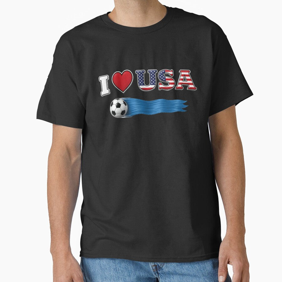 I Love USA - Soccer by ARISE inspires Unisex T-shirt, Sweatshirt, Hoodie, Long Sleeve Tee - T-Shirt, Sweatshirt, Hoodie