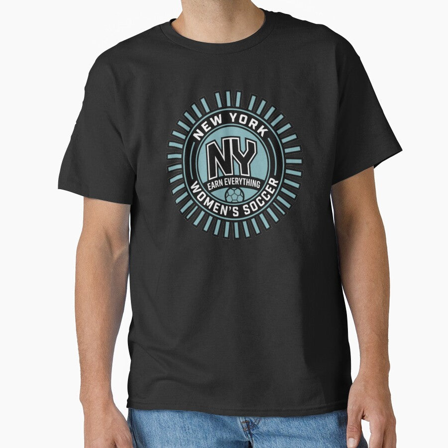 New York Womens Soccer  Earn Everything Badge by PINK FREE Unisex T-shirt, Sweatshirt, Hoodie, Long Sleeve Tee - T-Shirt, Sweatshirt, Hoodie