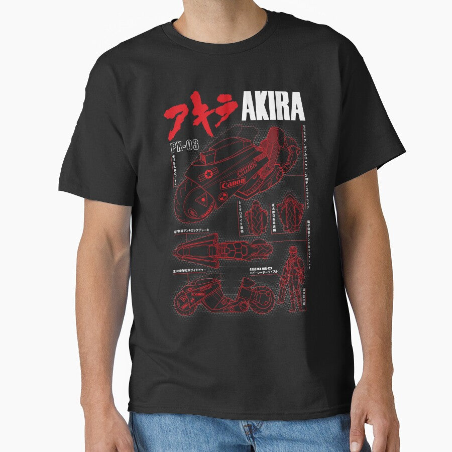 AKIRA - Kaneda bike blueprint by Korey Unisex T-shirt, Sweatshirt, Hoodie, Long Sleeve Tee - T-Shirt, Sweatshirt, Hoodie
