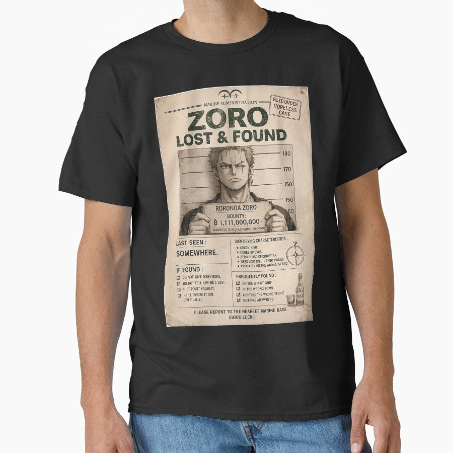 Zoro Lost & Found by Hozukimaru Unisex T-shirt, Sweatshirt, Hoodie, Long Sleeve Tee - T-Shirt, Sweatshirt, Hoodie