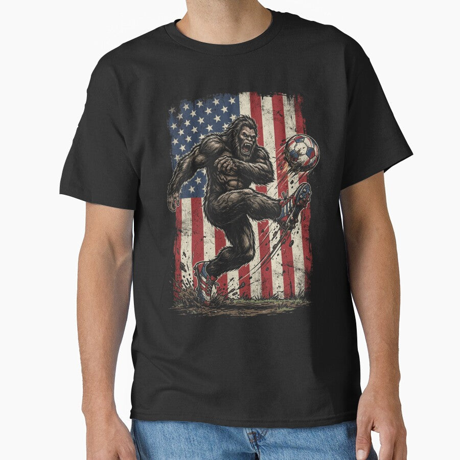 Patriotic Bigfoot Soccer Player Team USA 2026 by legendaryskins Unisex T-shirt, Sweatshirt, Hoodie, Long Sleeve Tee - T-Shirt, Sweatshirt, Hoodie
