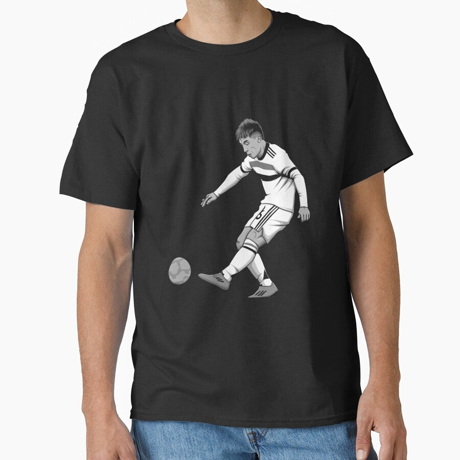 Lisandro Martinez Black and White Version by Aldduardo Unisex T-shirt, Sweatshirt, Hoodie, Long Sleeve Tee - T-Shirt, Sweatshirt, Hoodie