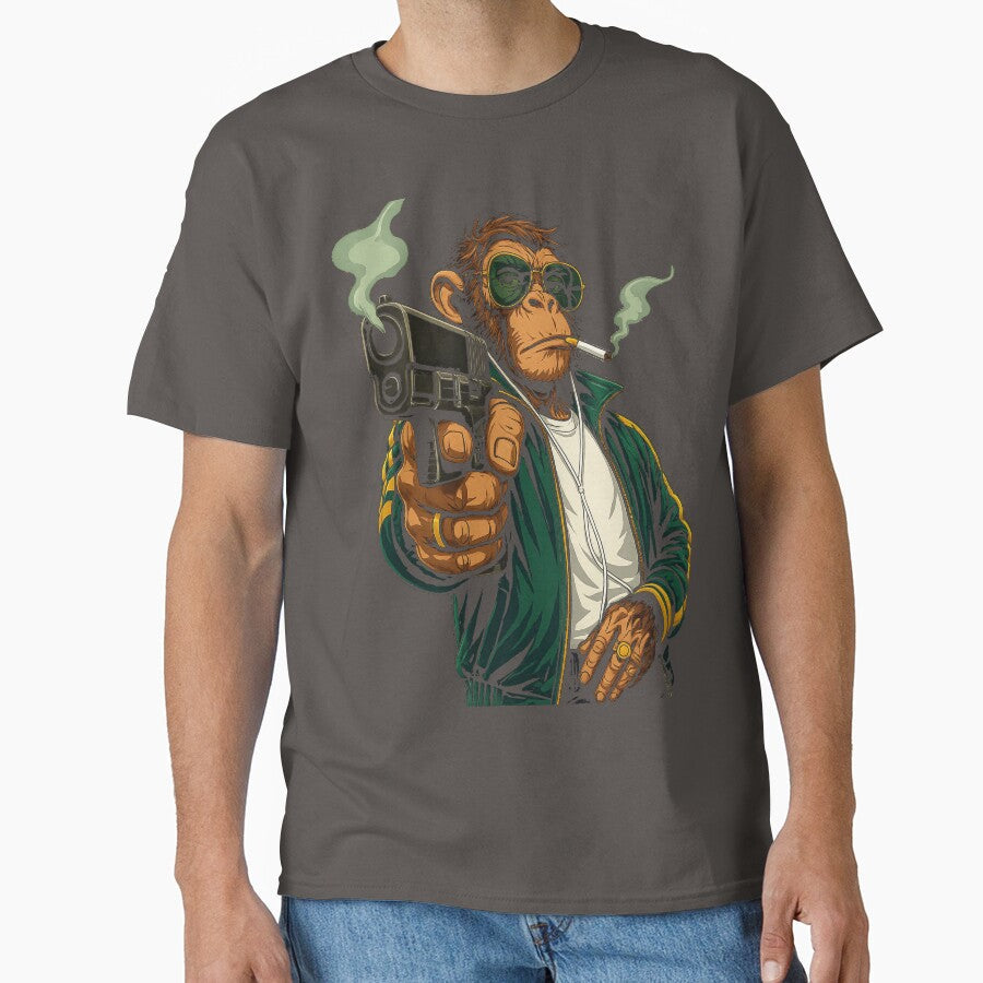 Urban Street Ape  Gangster Monkey in Sunglasses Streetwear Illustration by Sloka-Global Unisex T-shirt, Sweatshirt, Hoodie, Long Sleeve Tee - T-Shirt, Sweatshirt, Hoodie