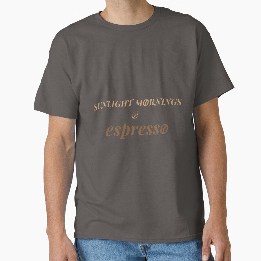 Sunlight Mornings & Espresso T-Shirt  Soft Aesthetic Coffee Lifestyle Tee by PixelCraftBD - T-Shirt, Sweatshirt, Hoodie