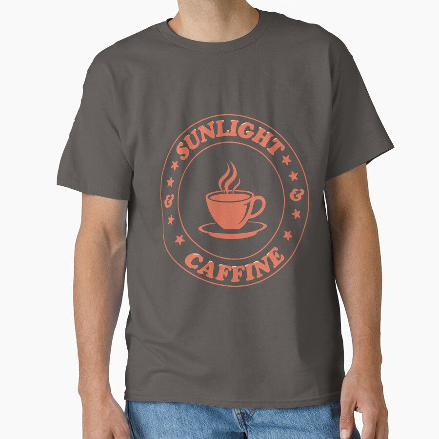 Sunlight & Caffeine T-Shirt  Bright Minimalist Coffee Lifestyle Tee by PixelCraftBD Unisex T-shirt, Sweatshirt, Hoodie, Long Sleeve Tee - T-Shirt, Sweatshirt, Hoodie