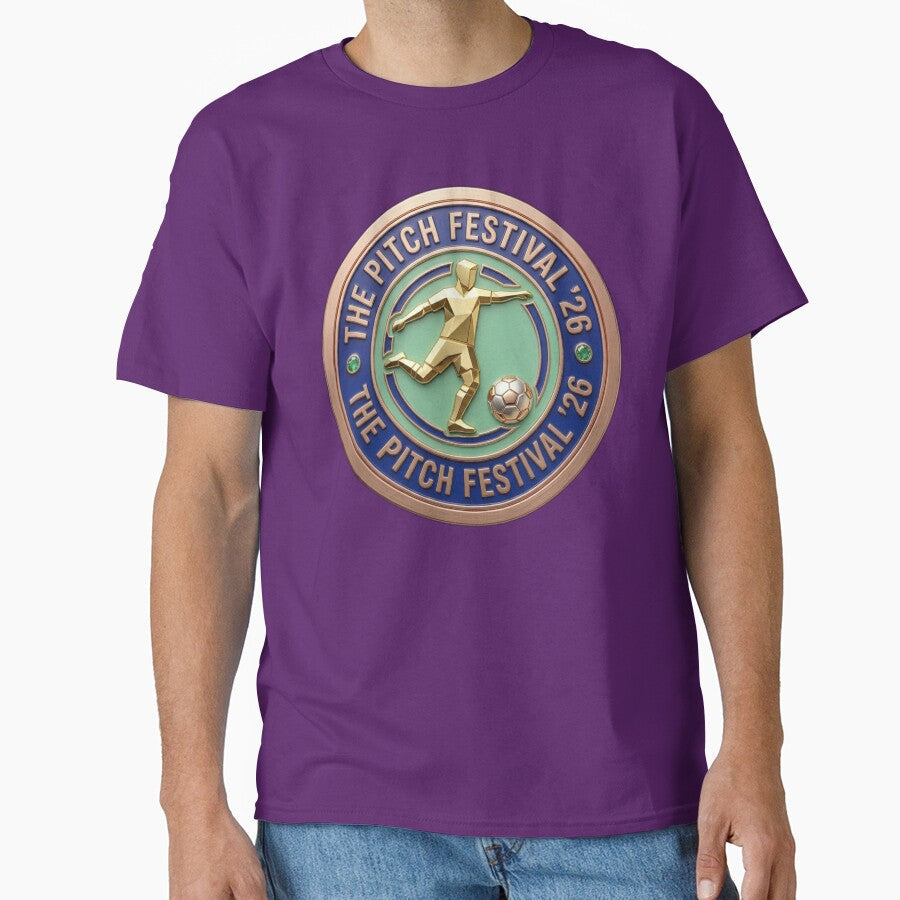 The Pitch Festival 2026 Soccer Royal Emblem by Fatomfatom Unisex T-shirt, Sweatshirt, Hoodie, Long Sleeve Tee - T-Shirt, Sweatshirt, Hoodie