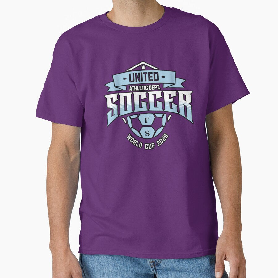 World Cup 2026 Soccer Emblem | United Athletic Dept Retro Badge Design by FatsaStampa Unisex T-shirt, Sweatshirt, Hoodie, Long Sleeve Tee - T-Shirt, Sweatshirt, Hoodie