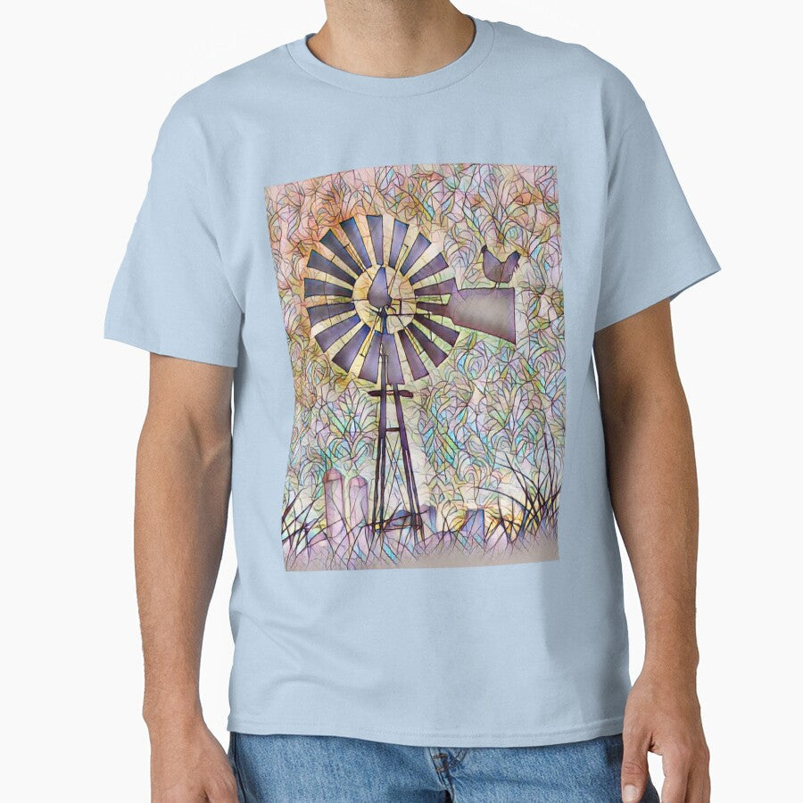 Art Nouveau style Farm Windmill by CattlettArt Unisex T-shirt, Sweatshirt, Hoodie, Long Sleeve Tee - T-Shirt, Sweatshirt, Hoodie