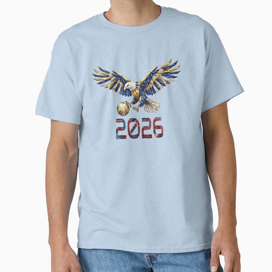 USA 2026 Soccer Eagle Geometric Football Fan Art by Lozarux Unisex T-shirt, Sweatshirt, Hoodie, Long Sleeve Tee - T-Shirt, Sweatshirt, Hoodie