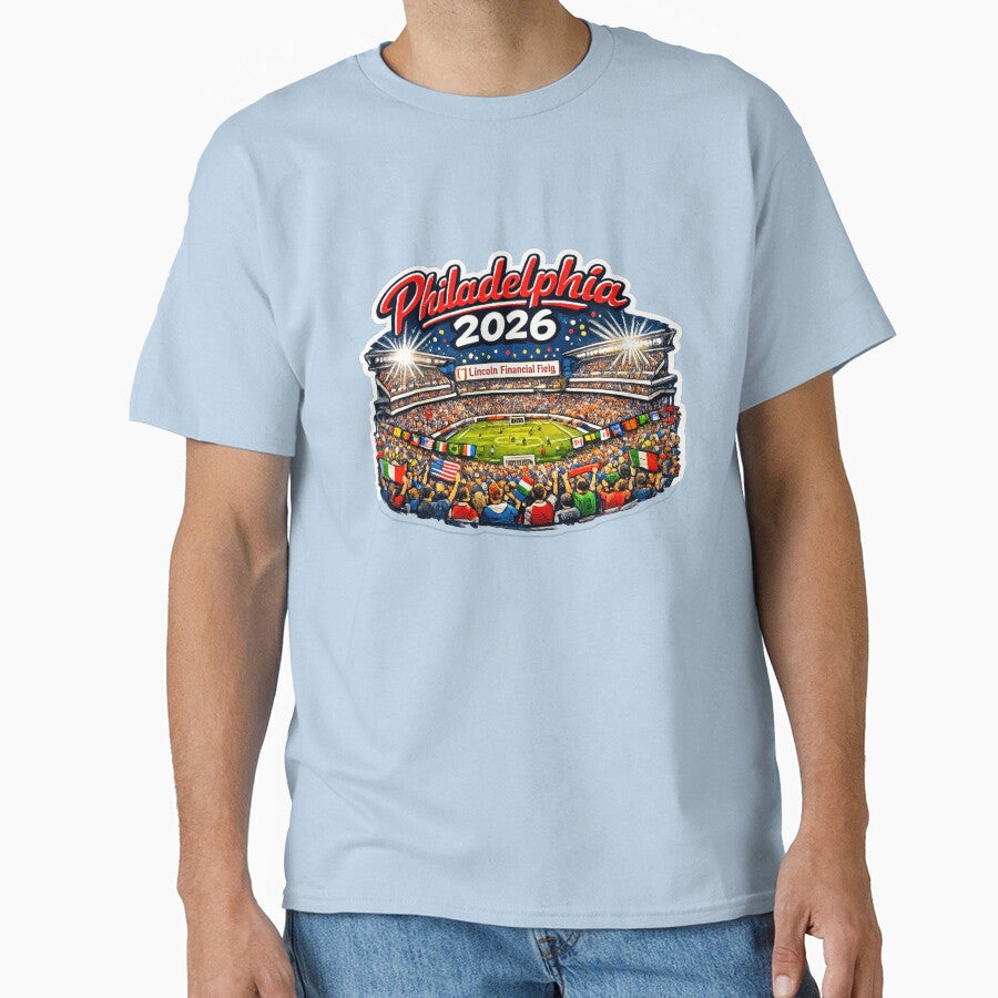 Philadelphia 2026 Stadium Soccer by Modefissi Unisex T-shirt, Sweatshirt, Hoodie, Long Sleeve Tee - T-Shirt, Sweatshirt, Hoodie