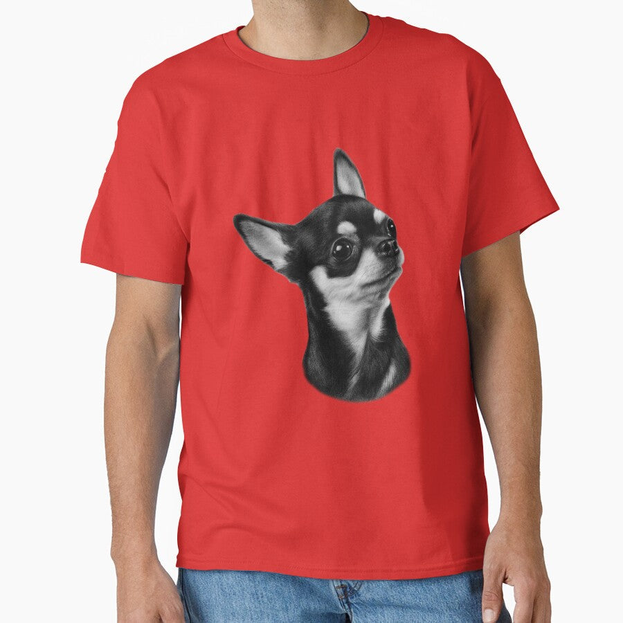 Hand Painted Short Haired Chihuahua Dog Artwork by Brush & Soul Unisex T-shirt, Sweatshirt, Hoodie, Long Sleeve Tee - T-Shirt, Sweatshirt, Hoodie
