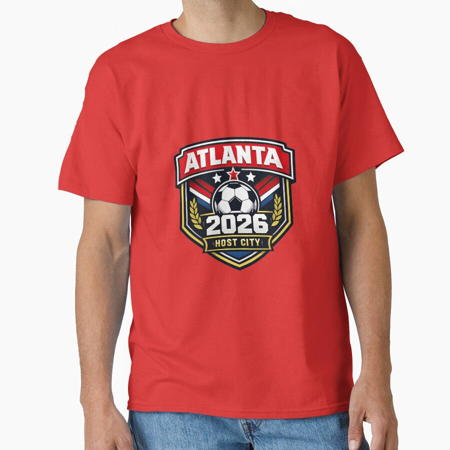 Global Cup 2026 Host City Badge Atlanta by BrickByDream Unisex T-shirt, Sweatshirt, Hoodie, Long Sleeve Tee - T-Shirt, Sweatshirt, Hoodie