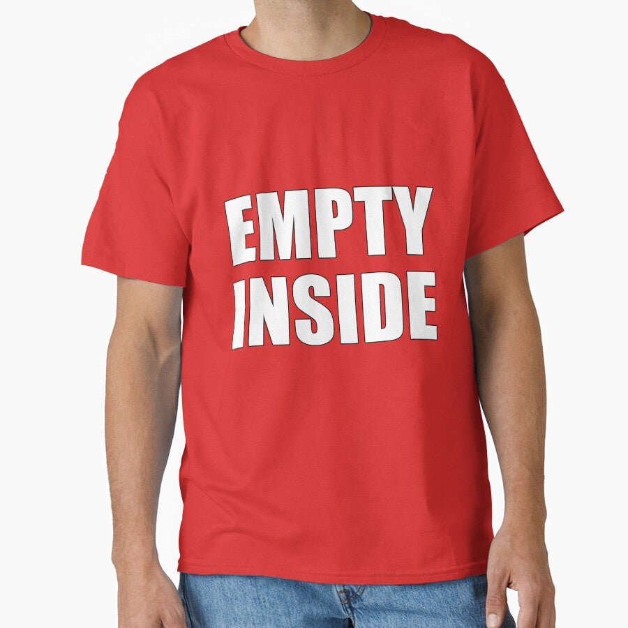 Empty Inside Minimalist Outline lettering by deluxus Unisex T-shirt, Sweatshirt, Hoodie, Long Sleeve Tee - T-Shirt, Sweatshirt, Hoodie