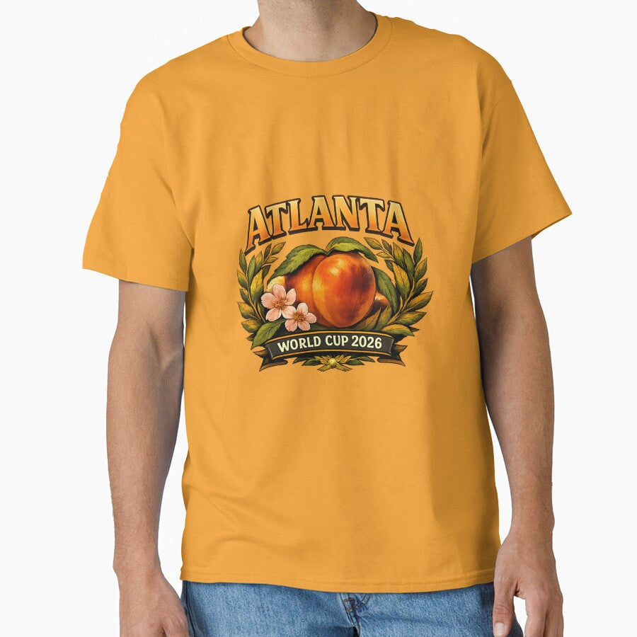 Atlanta 2026 World Cup Host City   Georgia Peach Laurel Wreath by BrickByDream Unisex T-shirt, Sweatshirt, Hoodie, Long Sleeve Tee - T-Shirt, Sweatshirt, Hoodie
