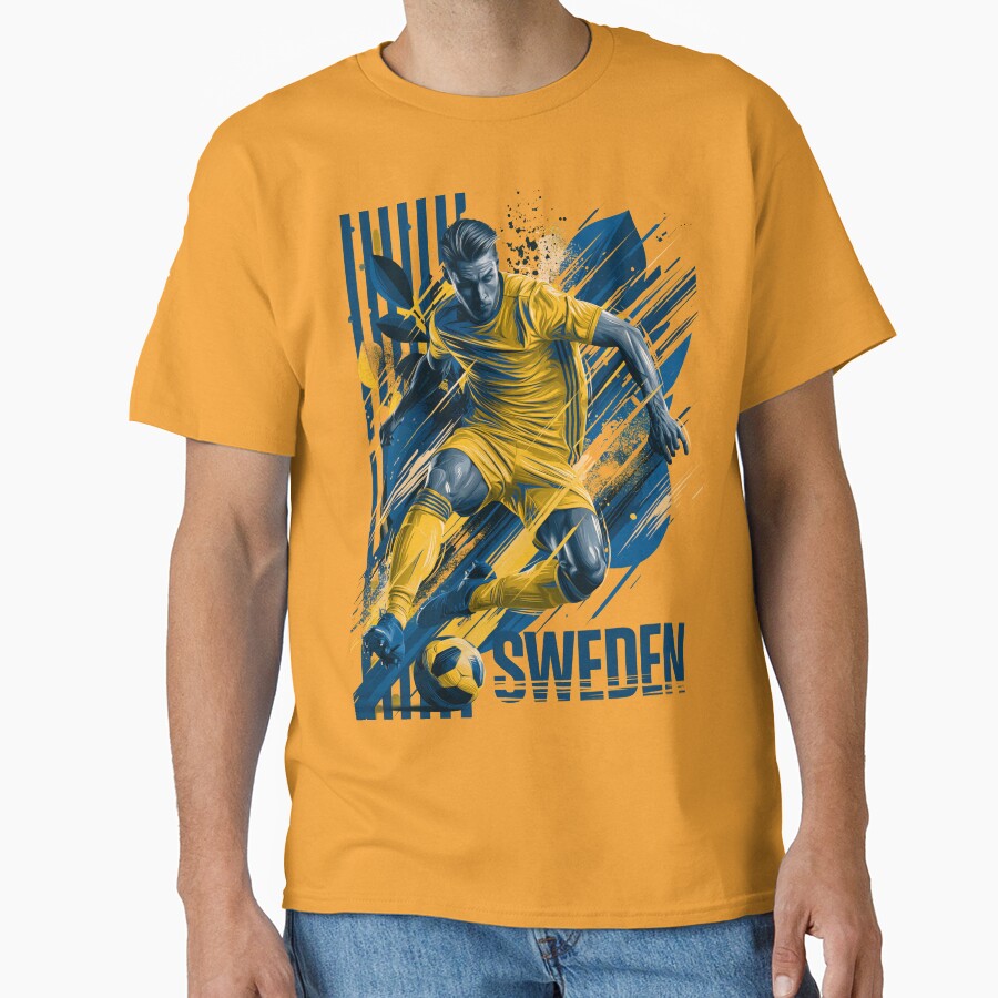 Sweden Soccer by StudioRedKoala Unisex T-shirt, Sweatshirt, Hoodie, Long Sleeve Tee - T-Shirt, Sweatshirt, Hoodie