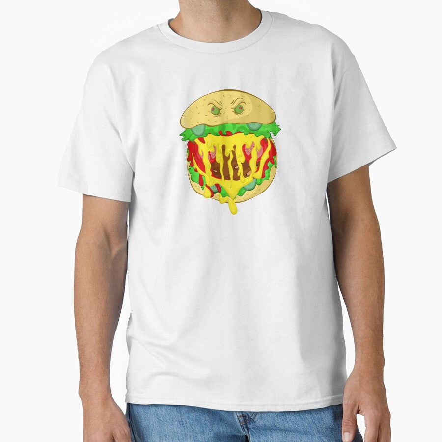 Monster Burger by Mariia Berezhna Unisex T-shirt, Sweatshirt, Hoodie, Long Sleeve Tee - T-Shirt, Sweatshirt, Hoodie