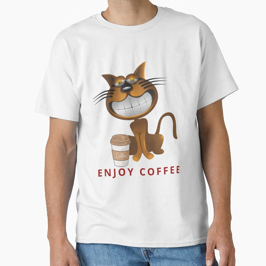 i love cats and coffee T-shirt ENJOY COFFEE by CHIQUESTAR Unisex T-shirt, Sweatshirt, Hoodie, Long Sleeve Tee - T-Shirt, Sweatshirt, Hoodie