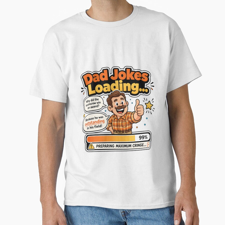 Dad Jokes Loading Funny Father's Day Dad Humor Design by KP Creative Co Unisex T-shirt, Sweatshirt, Hoodie, Long Sleeve Tee - T-Shirt, Sweatshirt, Hoodie