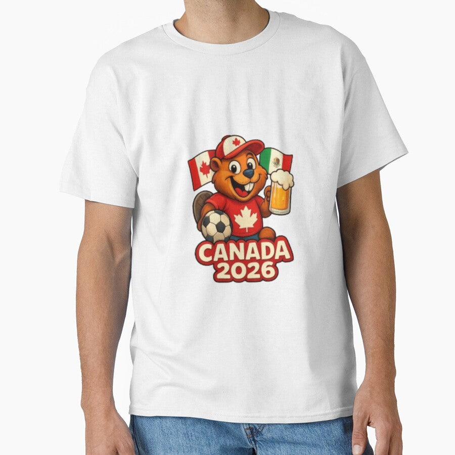 Canada 2026 Soccer Fan Beaver by Pixanova Unisex T-shirt, Sweatshirt, Hoodie, Long Sleeve Tee - T-Shirt, Sweatshirt, Hoodie