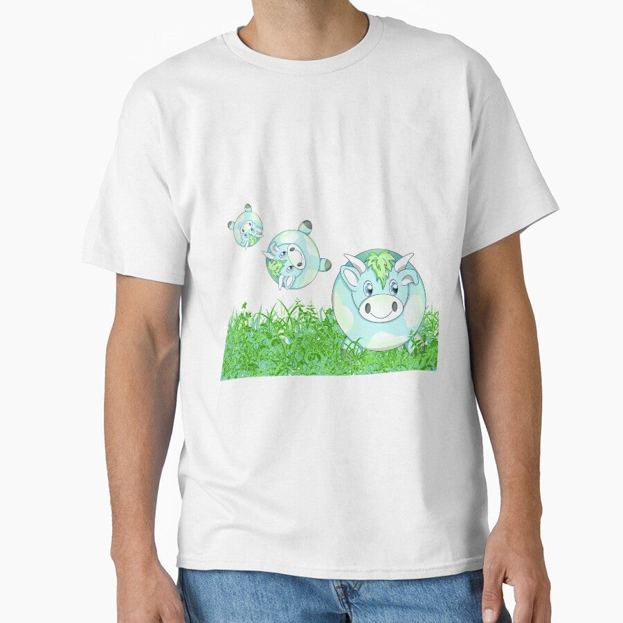 kawaii cow in grass by BeingNow Unisex T-shirt, Sweatshirt, Hoodie, Long Sleeve Tee - T-Shirt, Sweatshirt, Hoodie